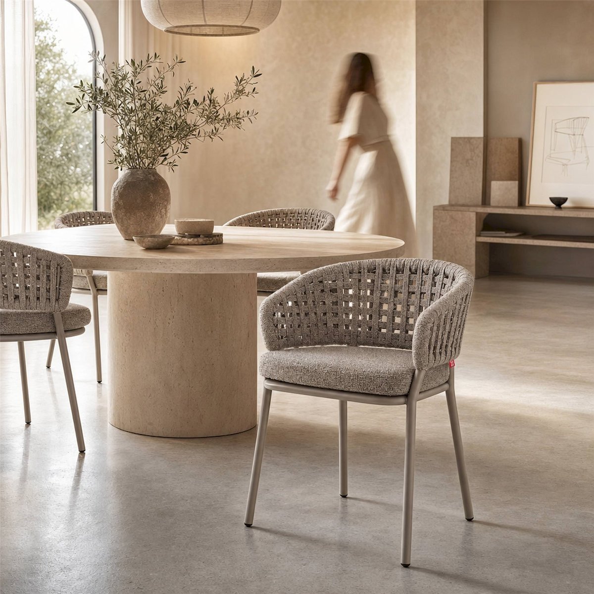 Chaise en aluminium collection S.LENK taupe, RECOLLECTION