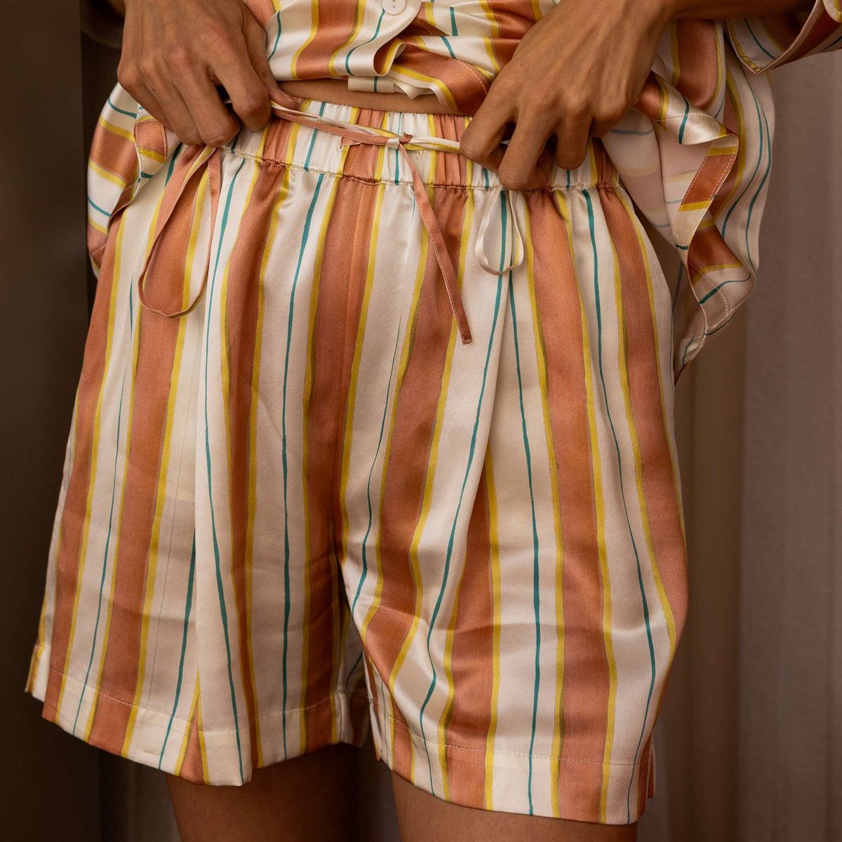 Short Oversize 100% pure soie de mûrier lignes divines, EMILY'S PILLOW