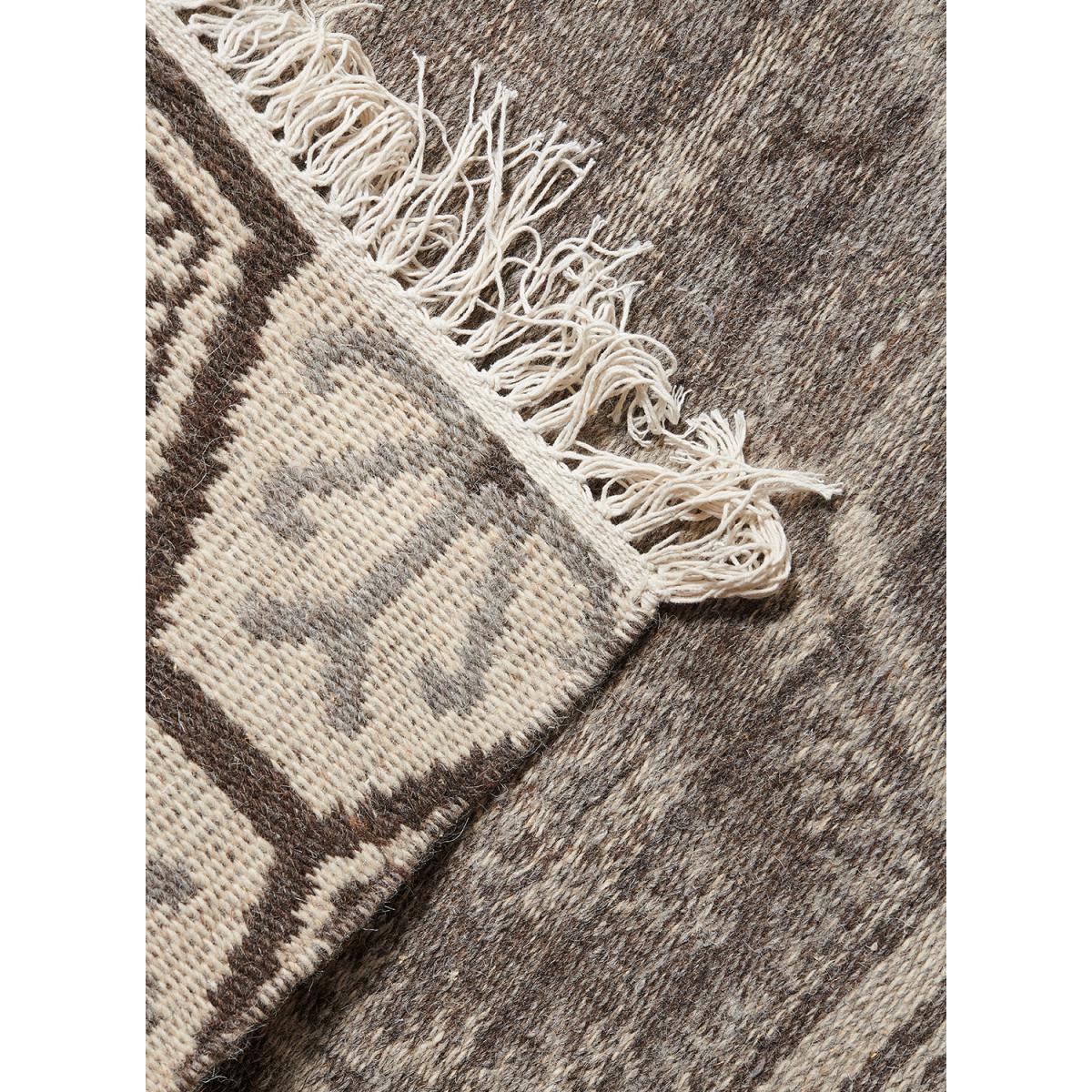 Tapis kilim reversible fait à la main en laine MALSA gris, UN AMOUR DE TAPIS