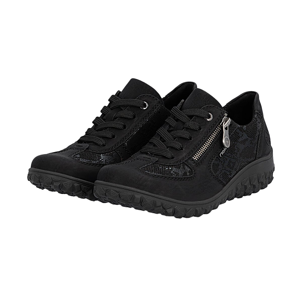 Basket Basse Cuir Scuol noir, RIEKER