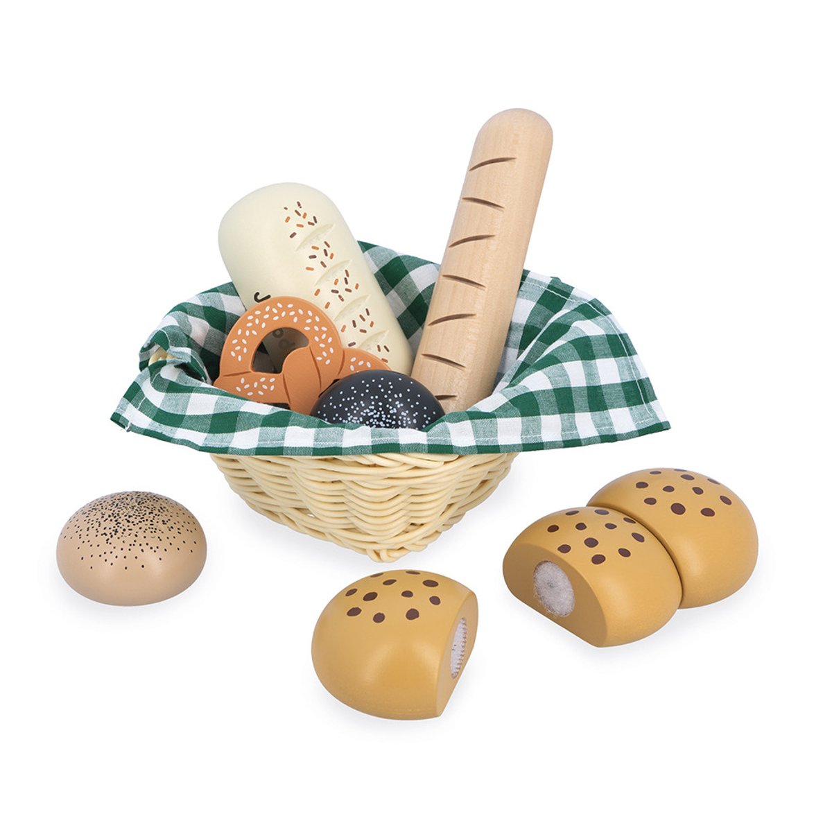 Panier De Boulangerie En Bois Mamie Soleil beige, JANOD