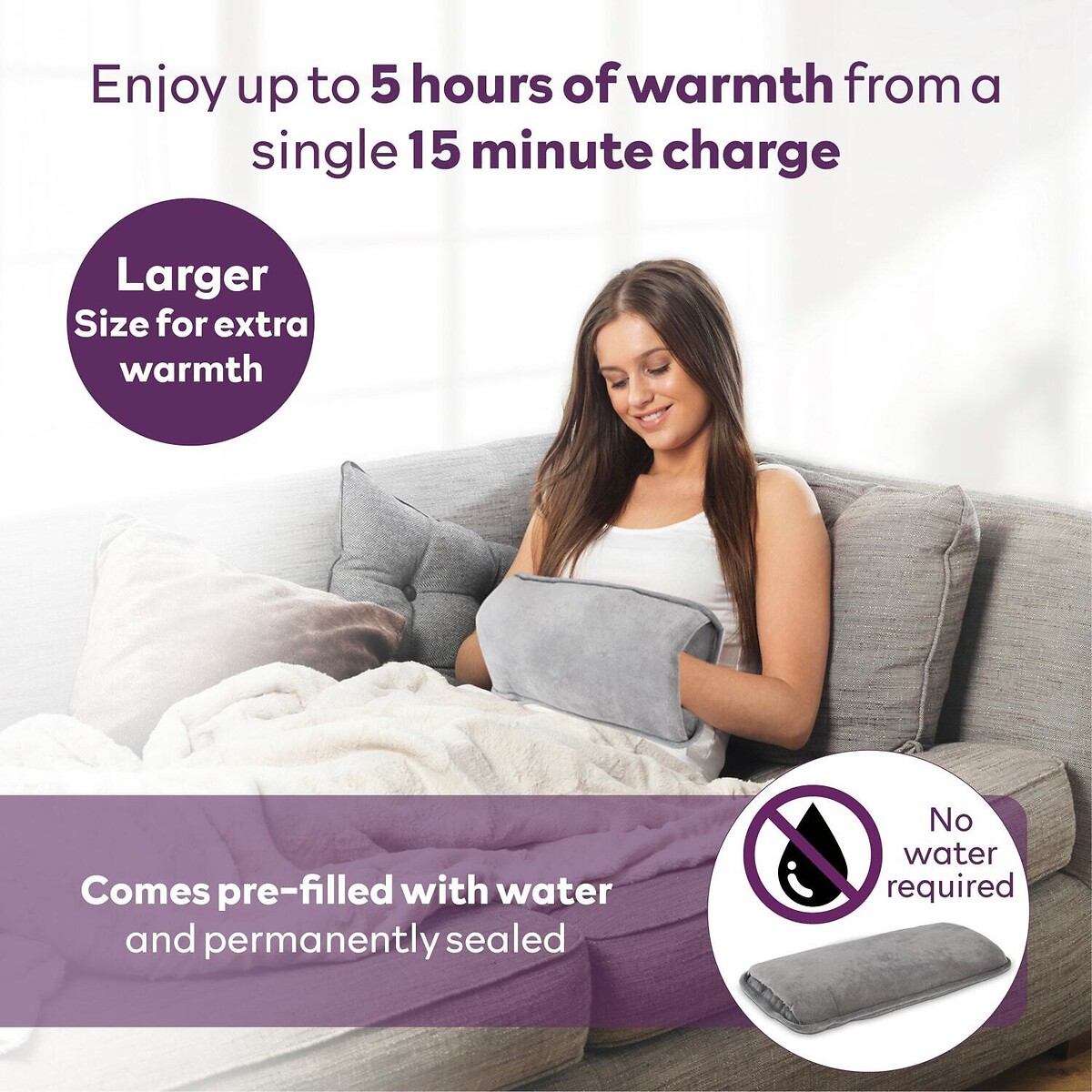 Spa Rechargeable Hot Water Bottle grey, CARMEN