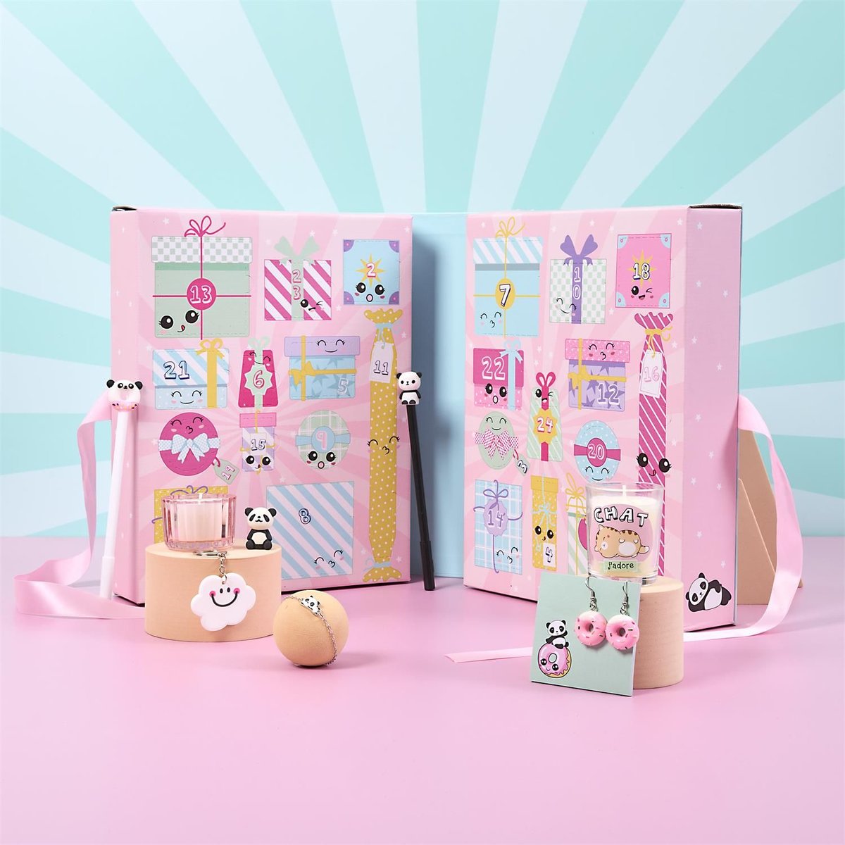Calendrier de l'Avent Kawaii bougies et surprises multicolore, THE HOME DECO FACTORY