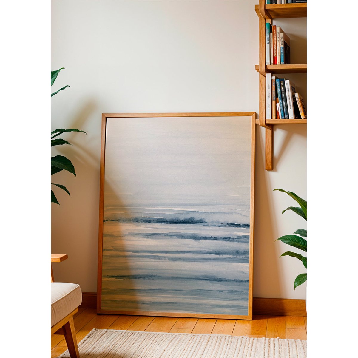 Affiche avec tableau décoratif, 50 x 70 cm beige, HANNUN