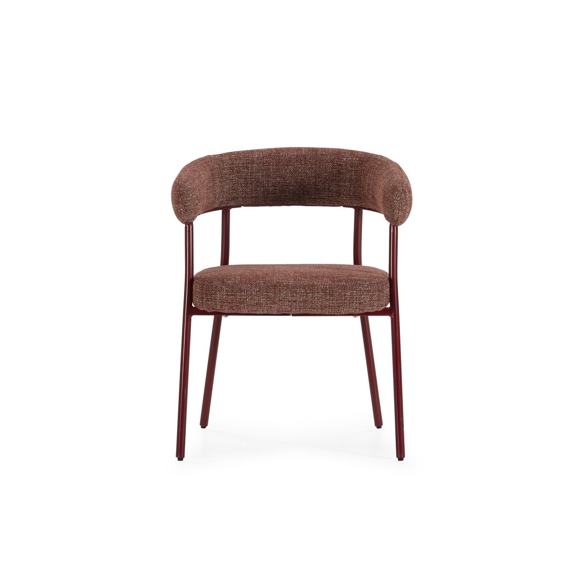 Lot de 2 chaises tissu texturé, ROSA rouge, BOBOCHIC