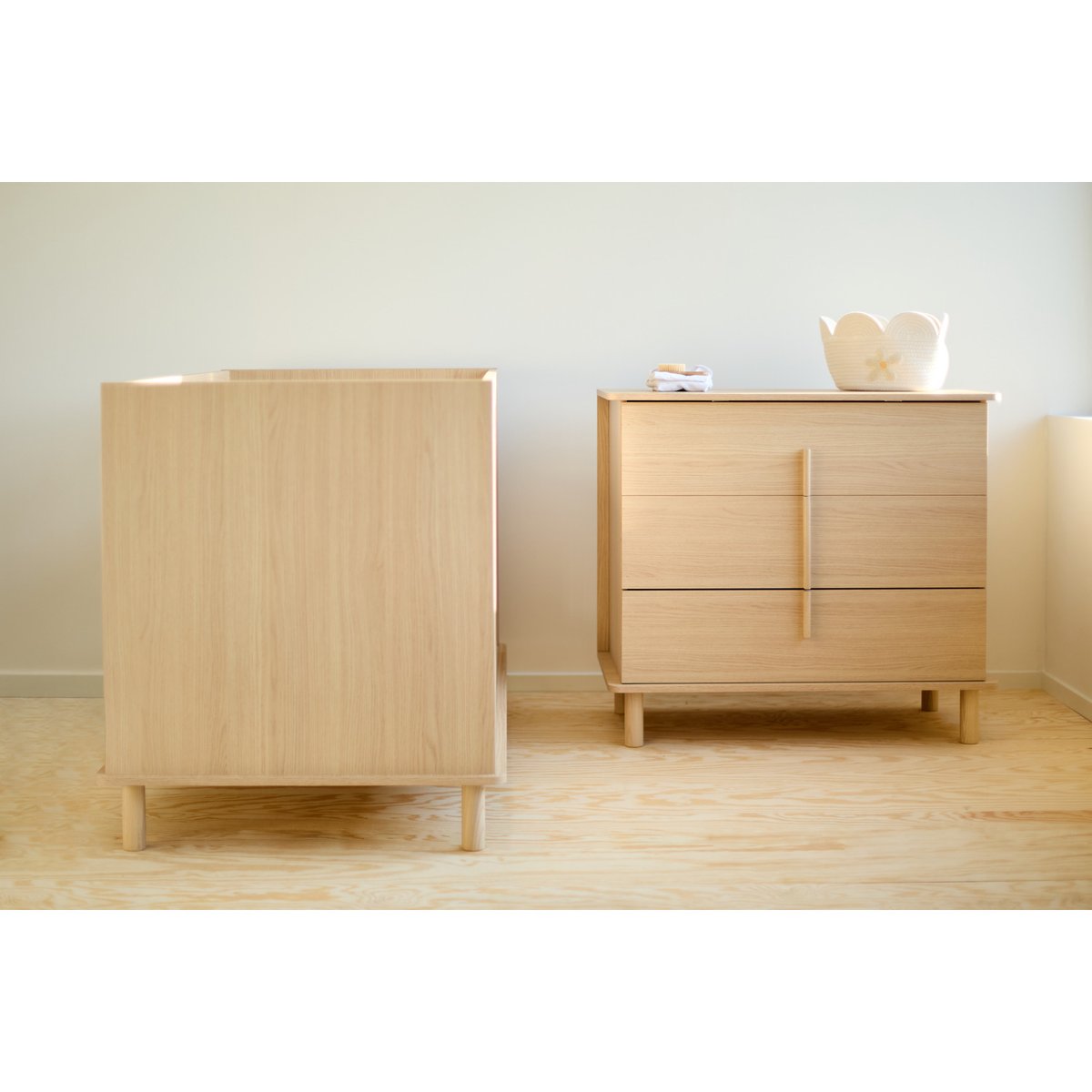 Commode à langer 3 tiroirs naturel, CHILDHOME