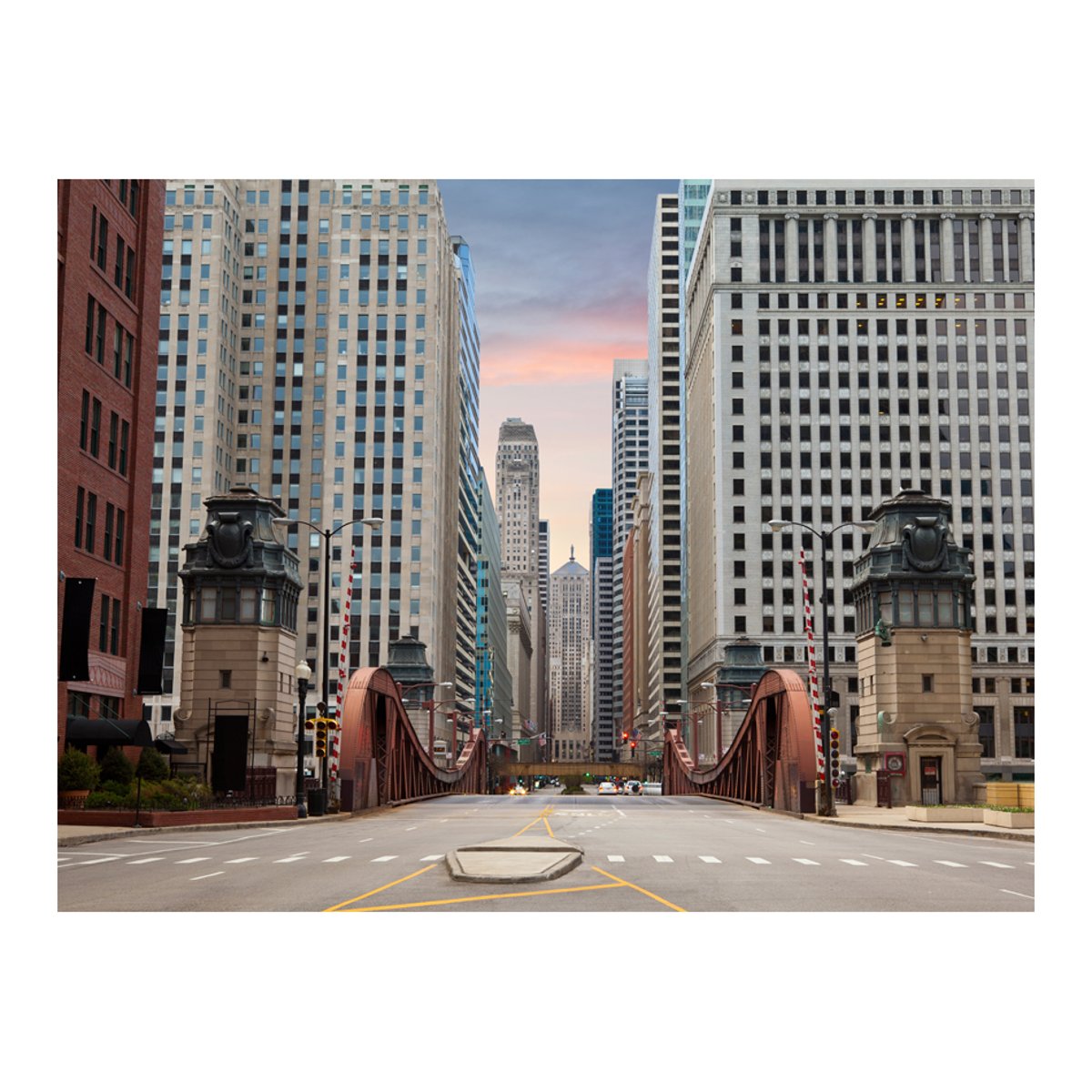 Papier peint intissé panoramique Ville et Architecture Chicago street bleu, EDEN