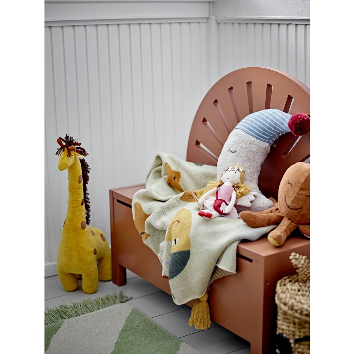 Peluche géante girafe 46 cm couleur unique, BLOOMINGVILLE