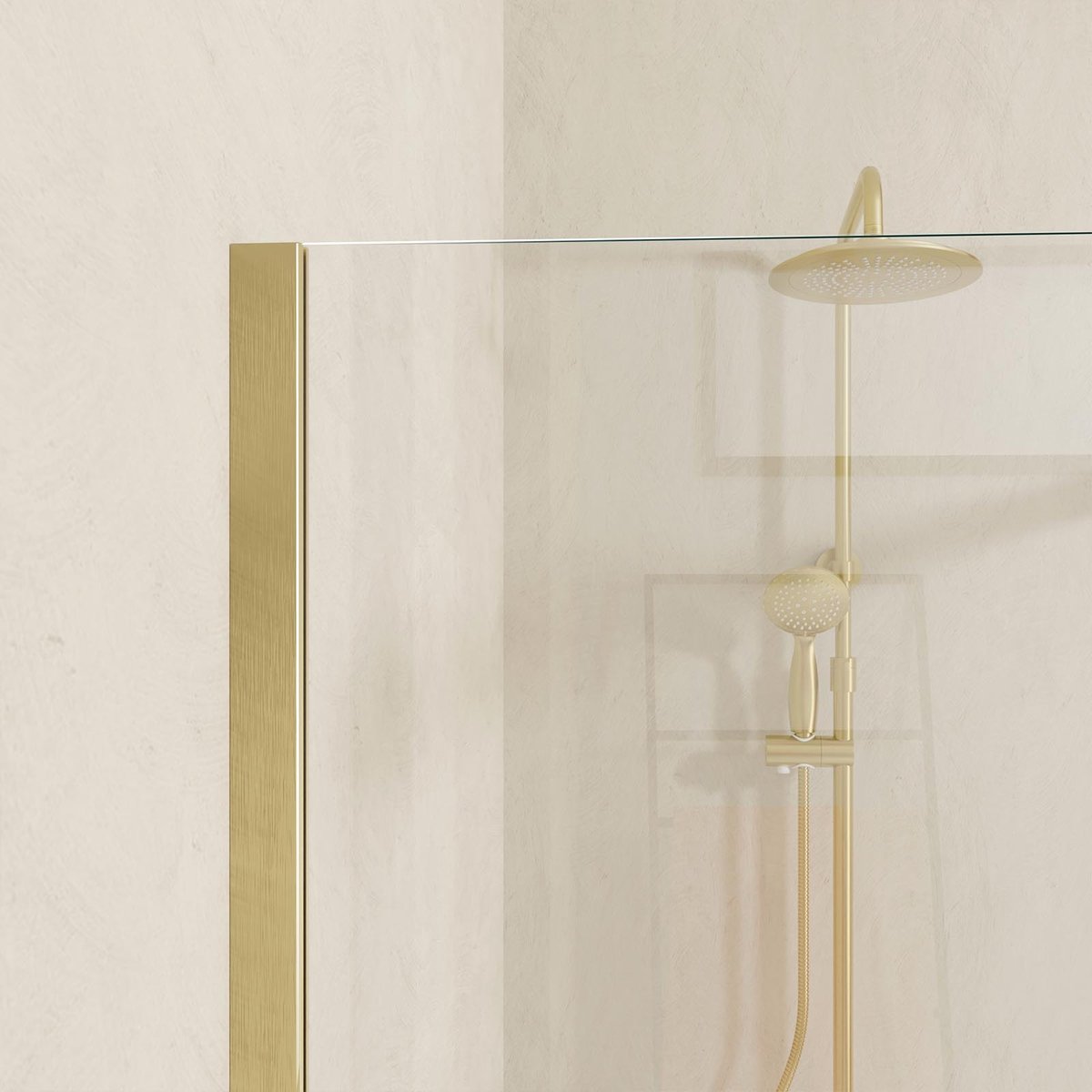 Paroi de retour en verre trempé doré, HOME MAISON