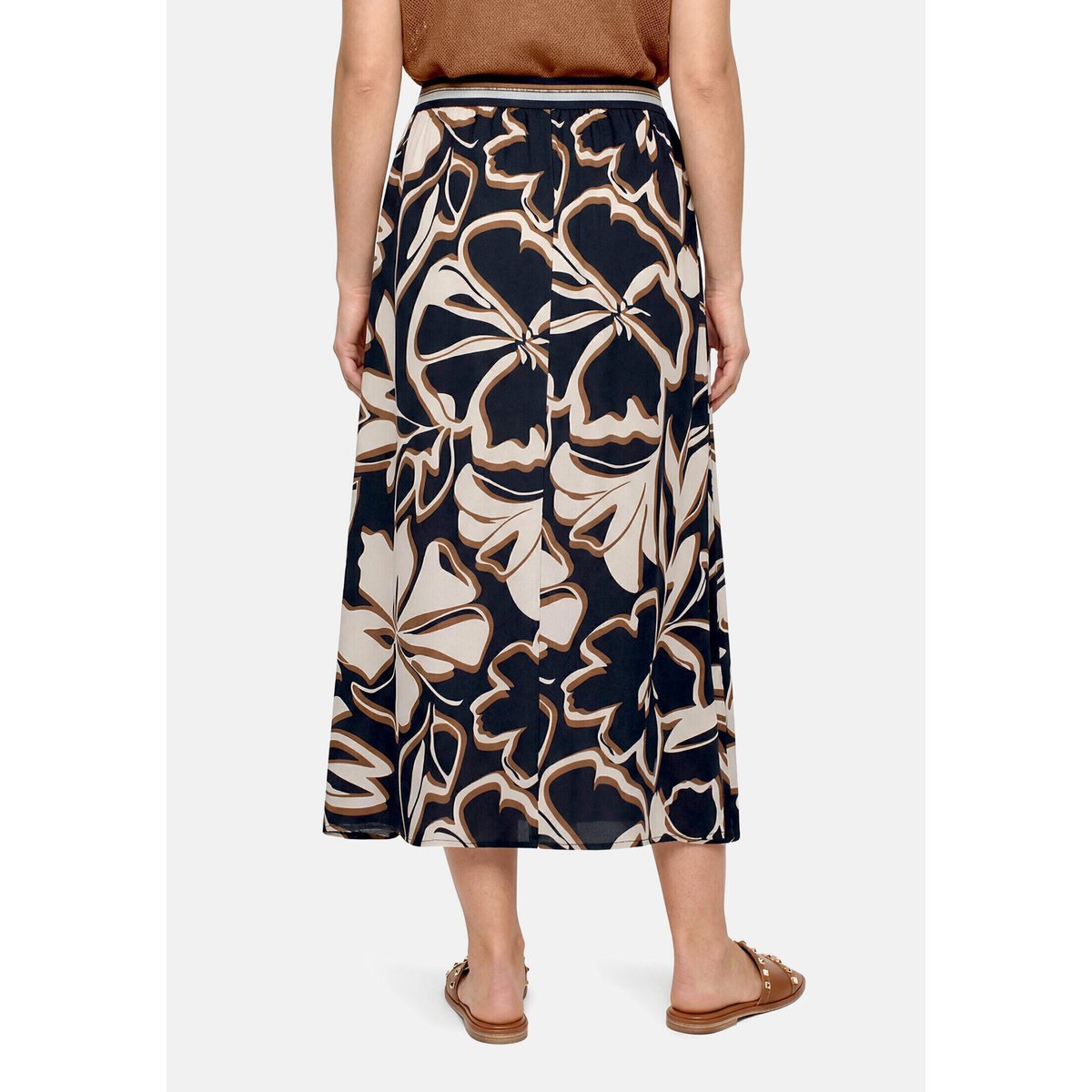 Jupe à enfiler à taille élastique dark blue/brown, BETTY BARCLAY