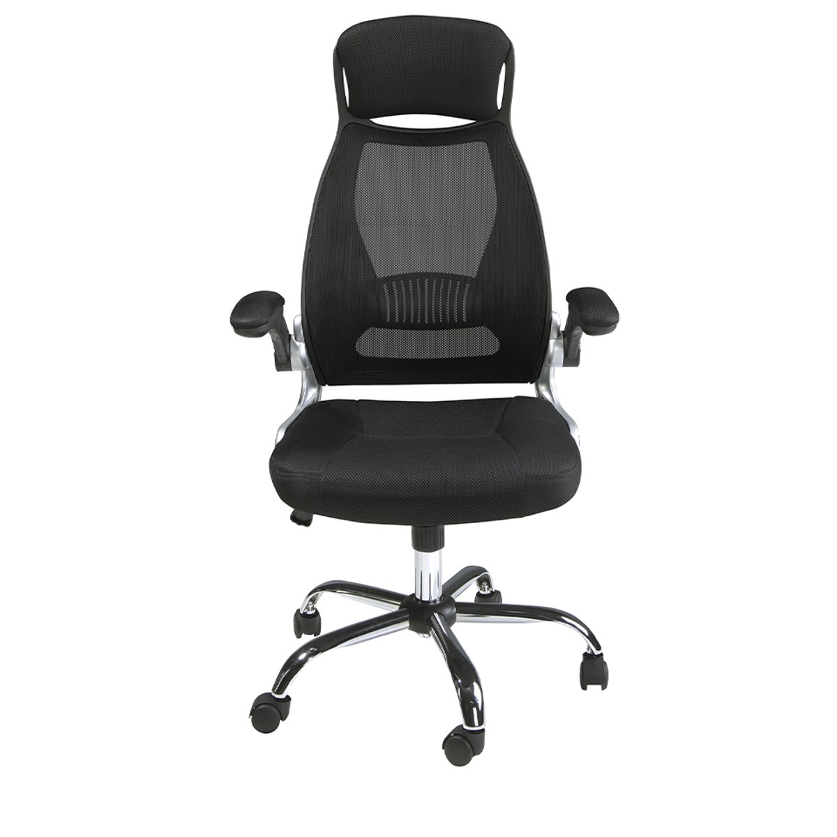 Fauteuil de bureau pivotante en tissu noir noir | acier, ANGEL CERDA