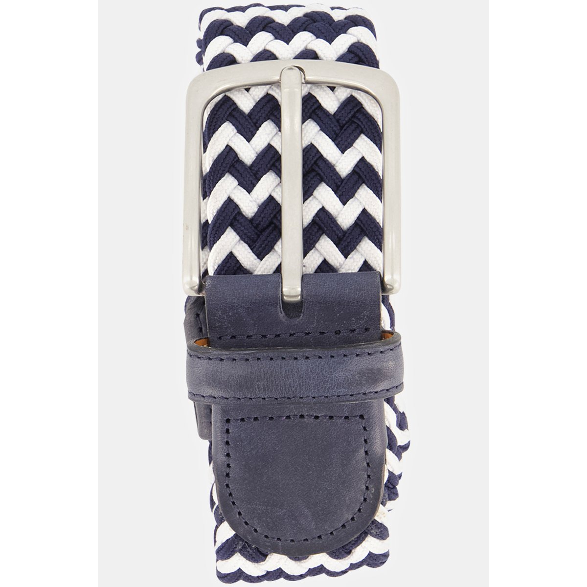Ceinture extensible tressée avec boucle en marine foncé, JP1880