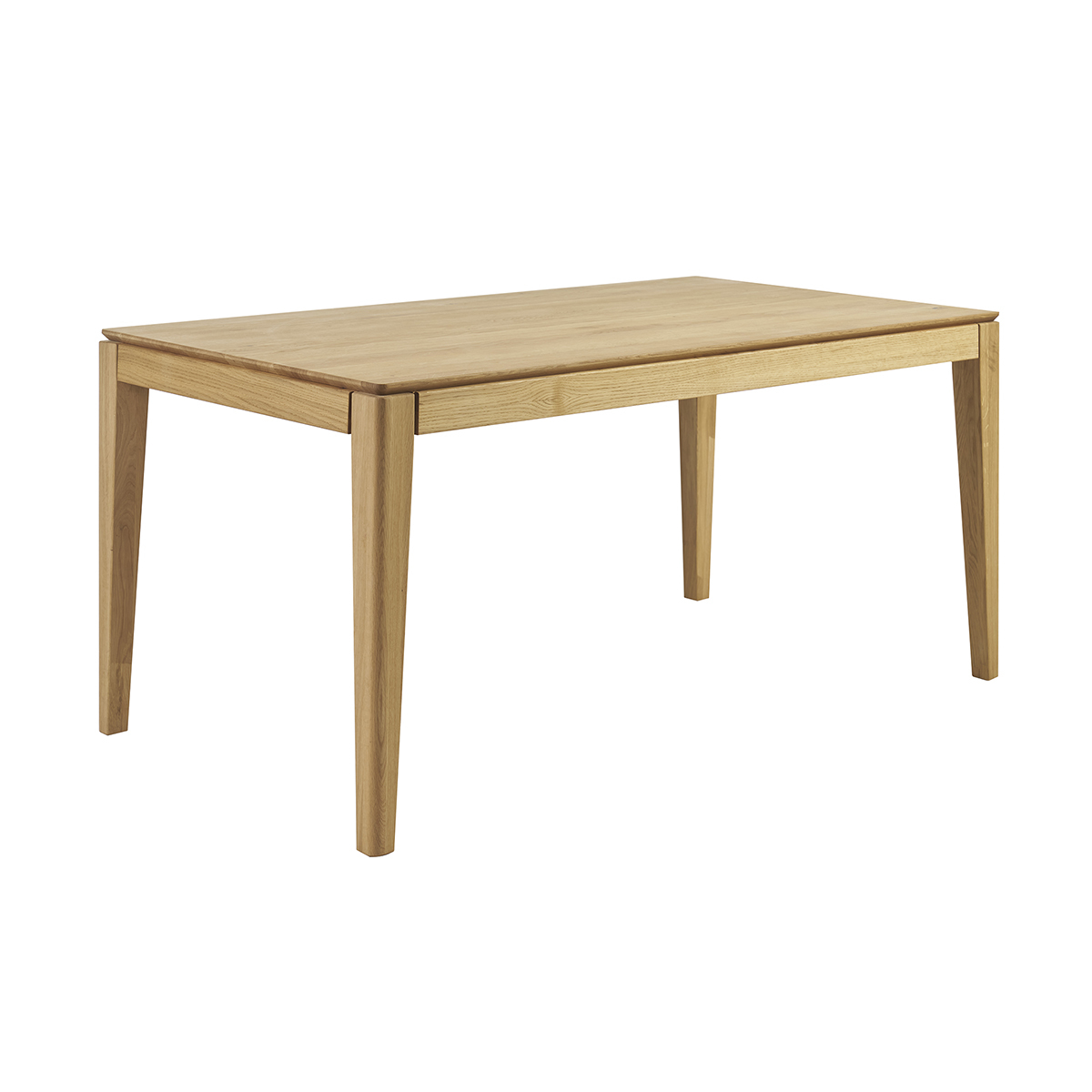 Table à manger rectangulaire extensible rallonge intégrée en bois clair chêne massif L160-245 cm NELYA bois brut, MILIBOO