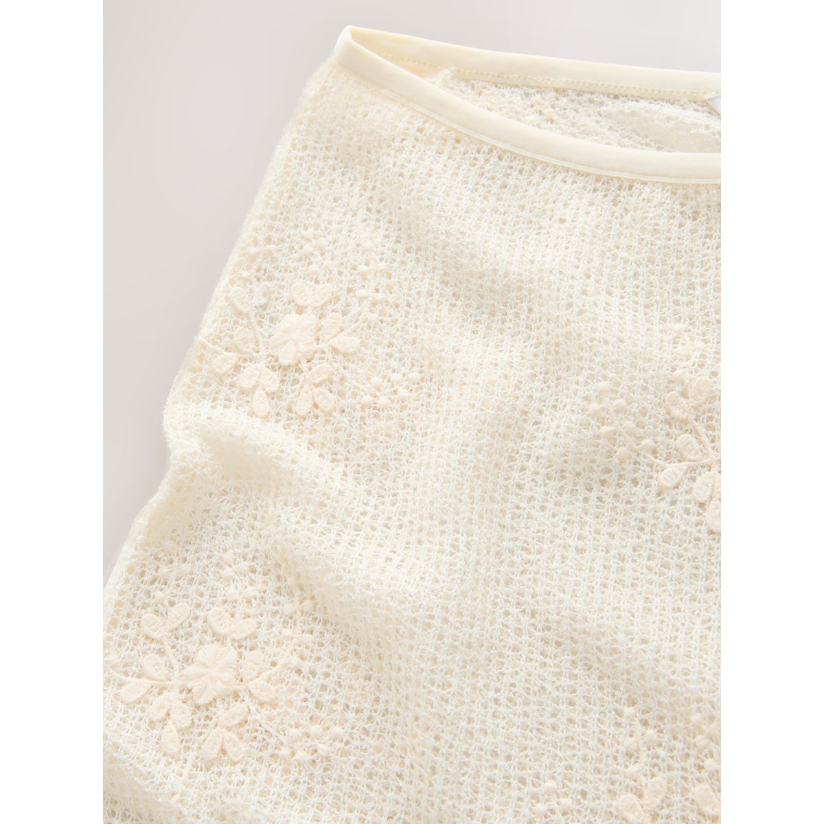 Pantalon large en maille à fleurs écru, NEXT