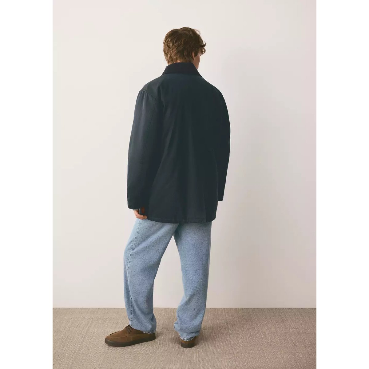 Parka col contrasté bleu marine, MANGO TEEN