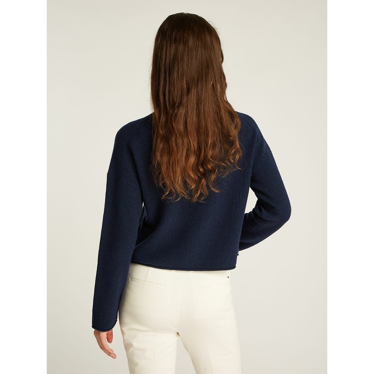 Pull col boutonné marine, TOMMY HILFIGER