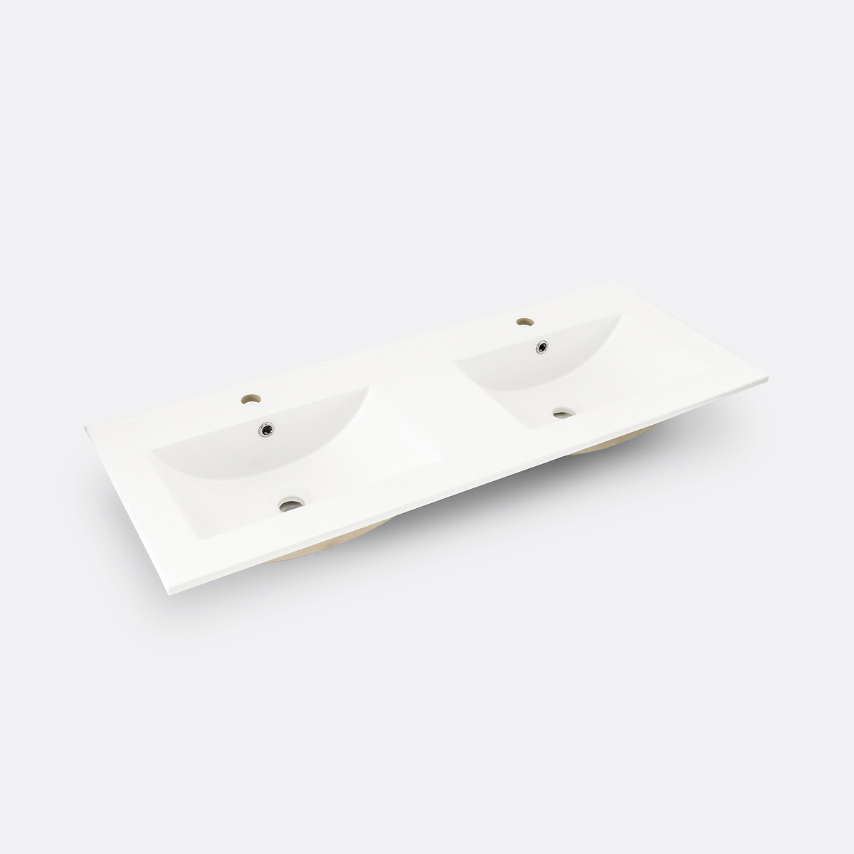 Plan double vasque en céramique L120 cm, Jaly blanc, LA REDOUTE INTERIEURS