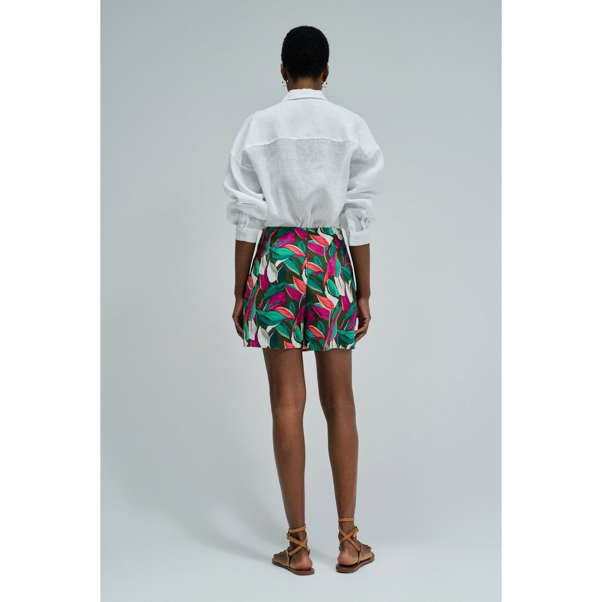 SKORT AVEC MOTIF ET LIN rose, SALSA JEANS