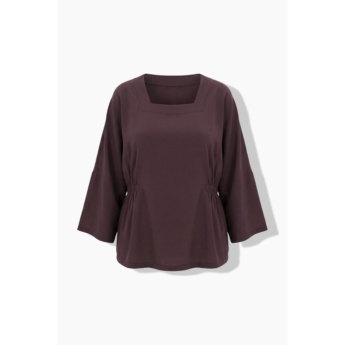 Blouse avec empiècements élastiques acajou, ULLA POPKEN