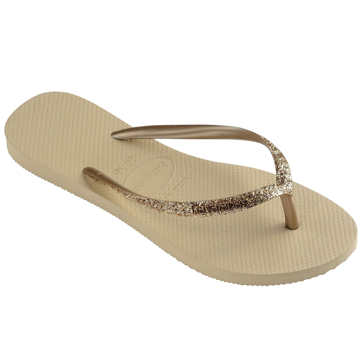 Zehenpantoletten Slim Glitter II sand, HAVAIANAS