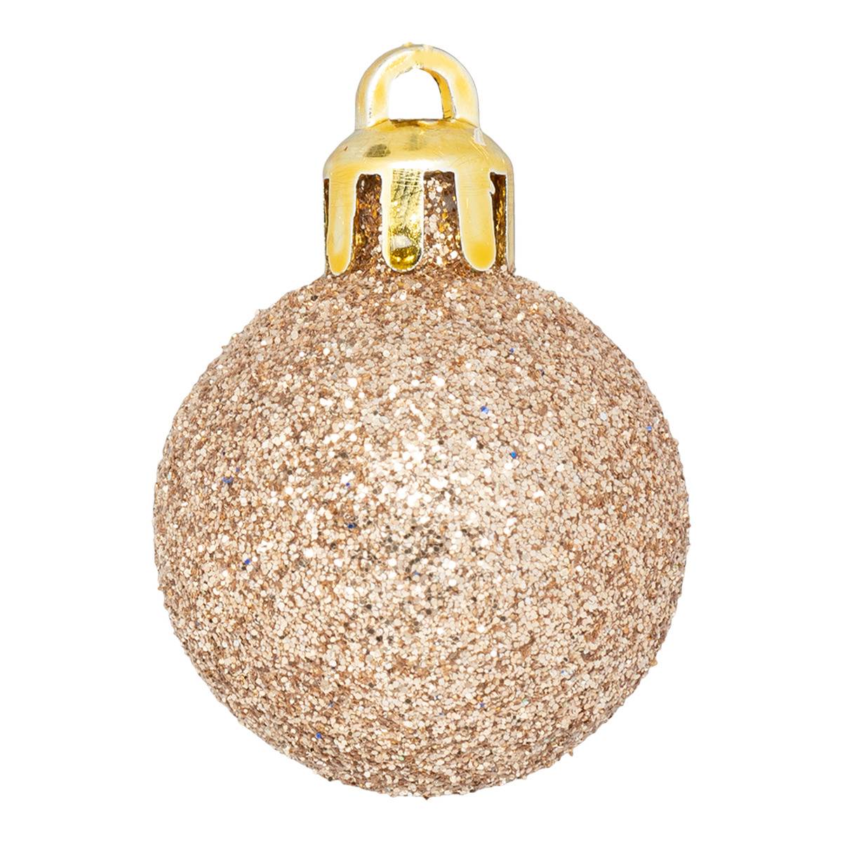 Boule de Noël plastique 30mm x18 nude beige, ATMOSPHERA