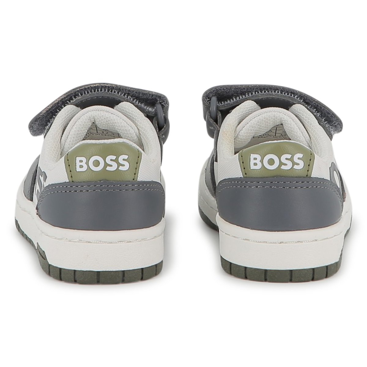 Sneakers con lacci elasticizzati anthracite, BOSS KIDSWEAR