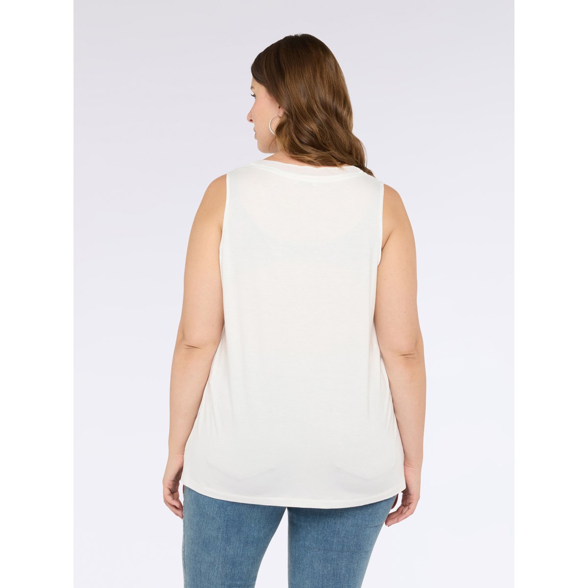 Top sans manches avec décolleté en V blanc, FIORELLA RUBINO