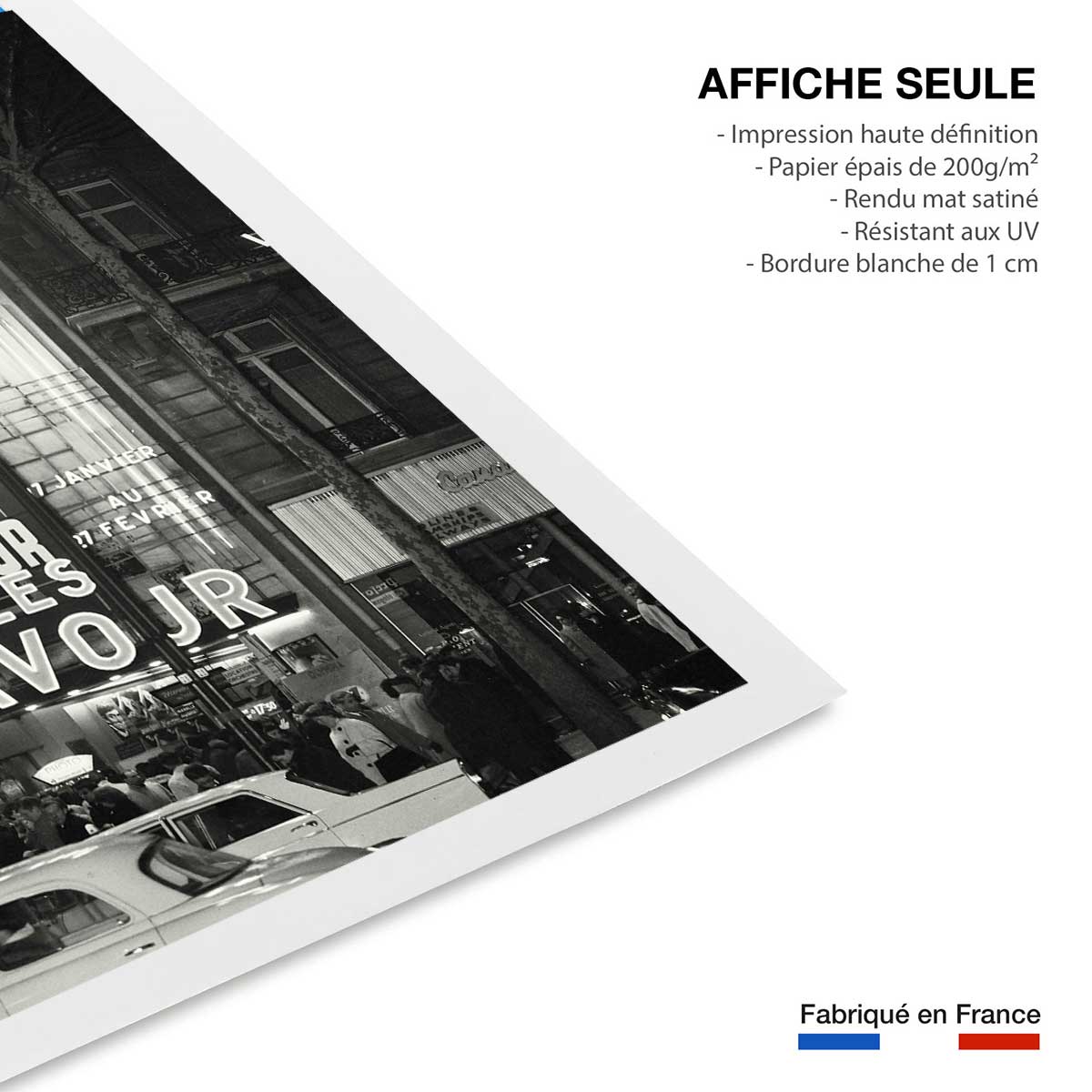 Affiche de Paris noir et blanc, L'Olympia affiche seule, HEXOA