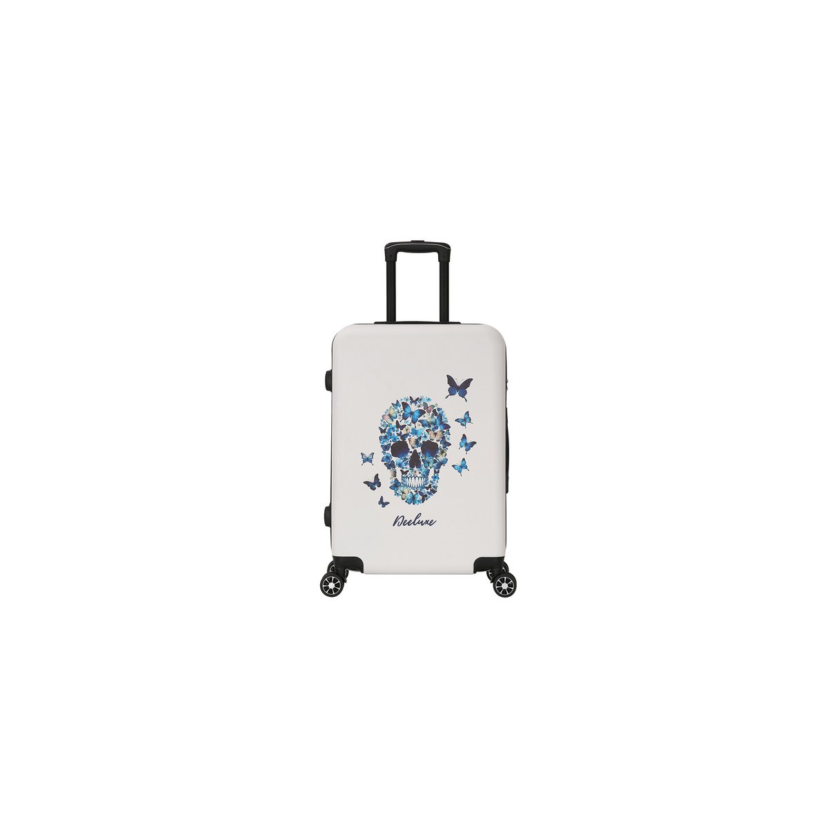Valise Cabine 4 roues 55cm ABS - BLUE SERENITY - DEELUXE blanc, DEELUXE
