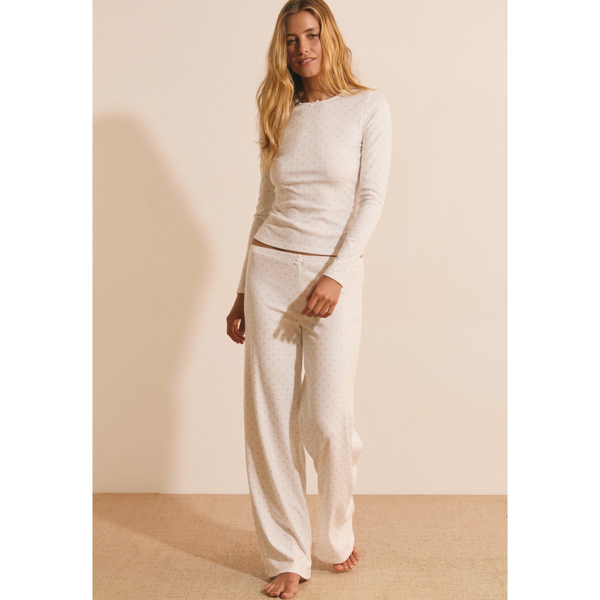 Pantalon de pyjama à pois BASYLE rose, ETAM