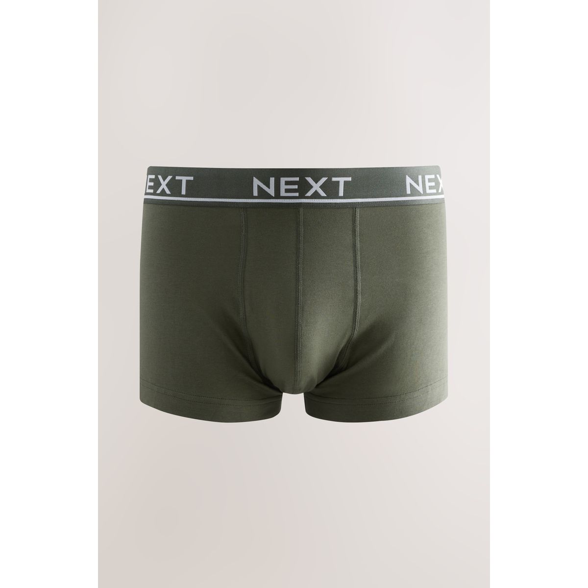 Boxer taille basse en mélange de coton noyau gris/vert, NEXT