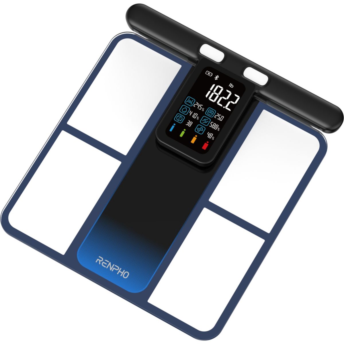 Pèse personne connecté Morphoscan MSC01 – Suivi de Morphologie Intelligent avec Écran LCD et Bluetooth -Rechargeable couleur unique, RENPHO