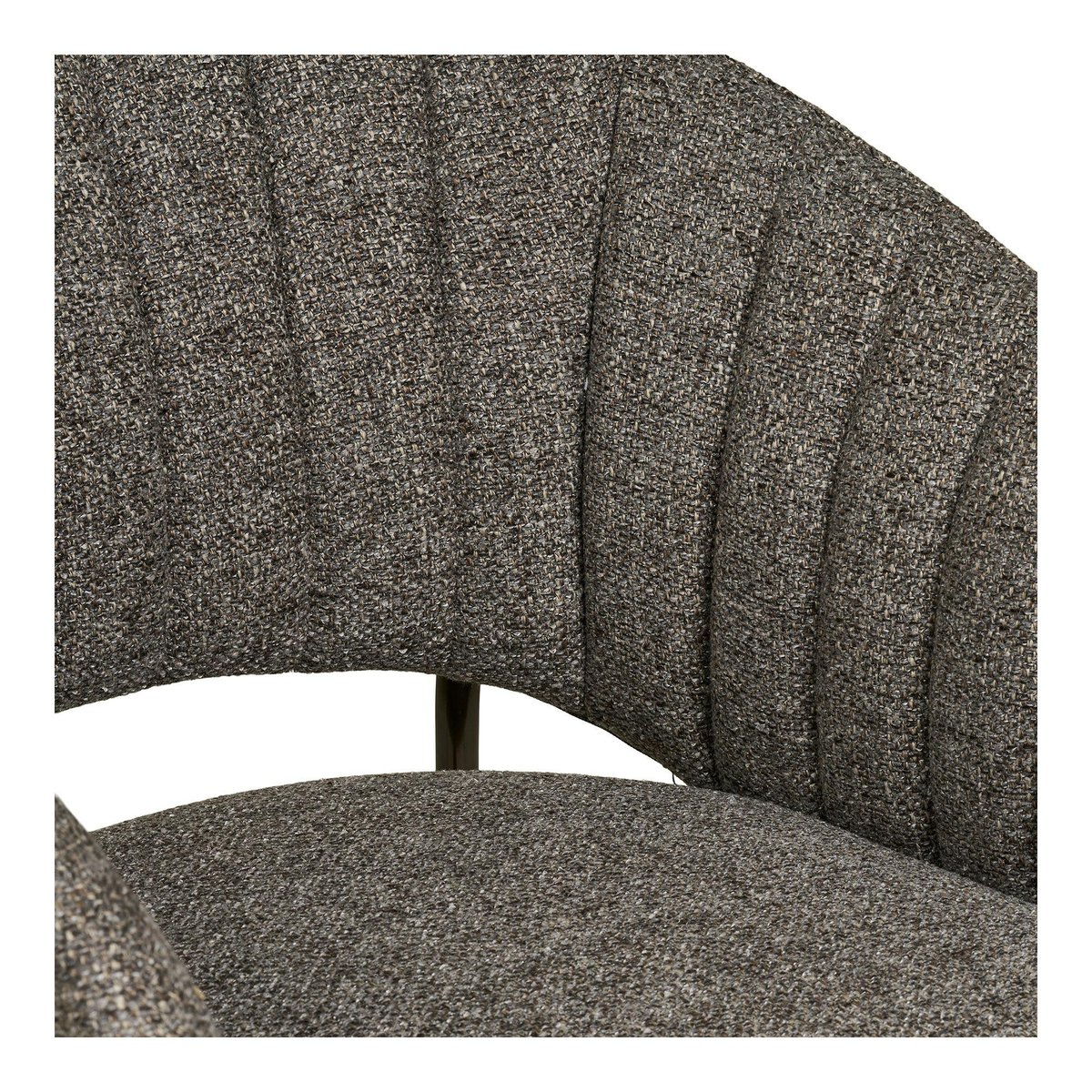 Fauteuil de table en tissu, pieds chromés (lot de 2) BERLIN gris foncé, PIER IMPORT