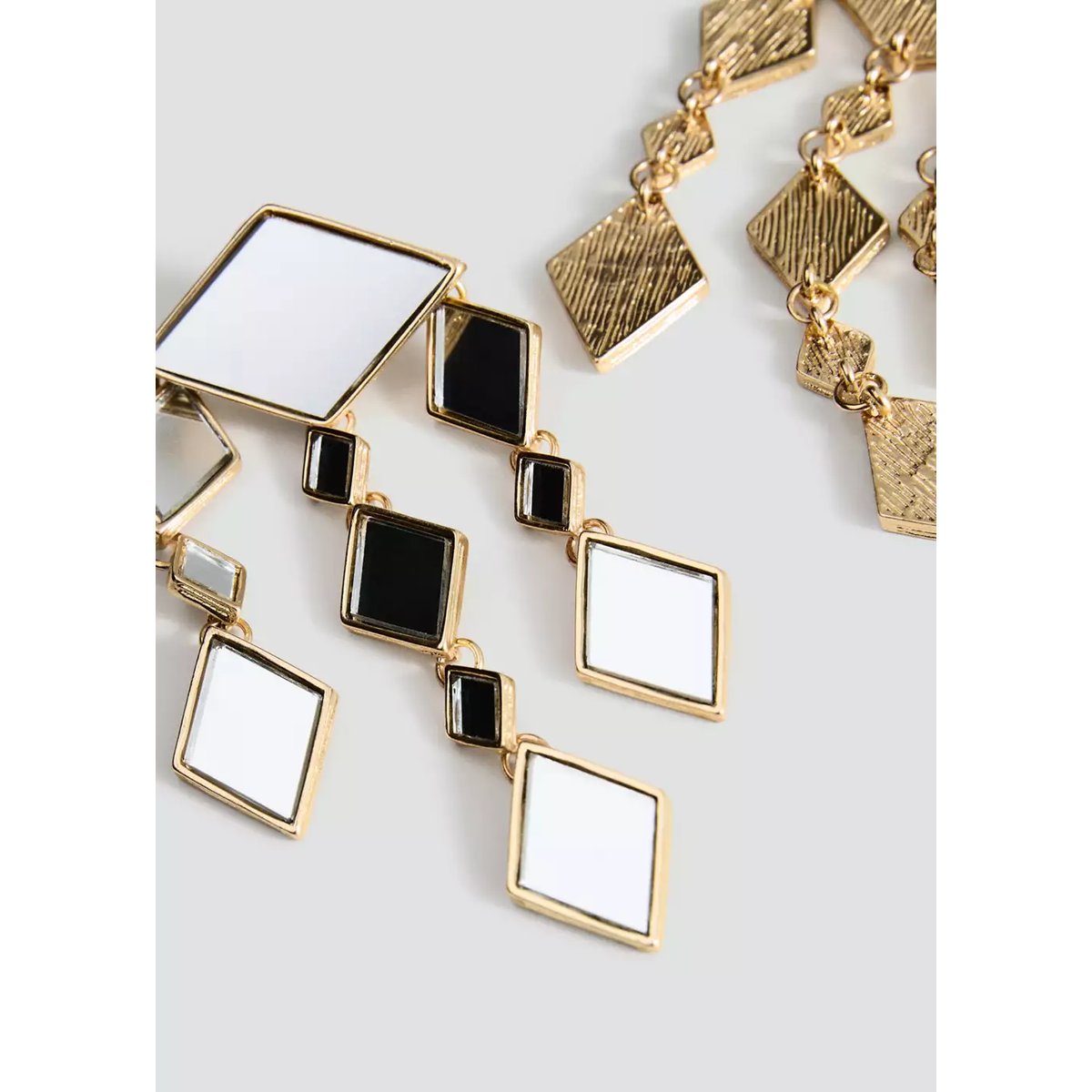Boucles d'oreilles cascade cristal or, MANGO