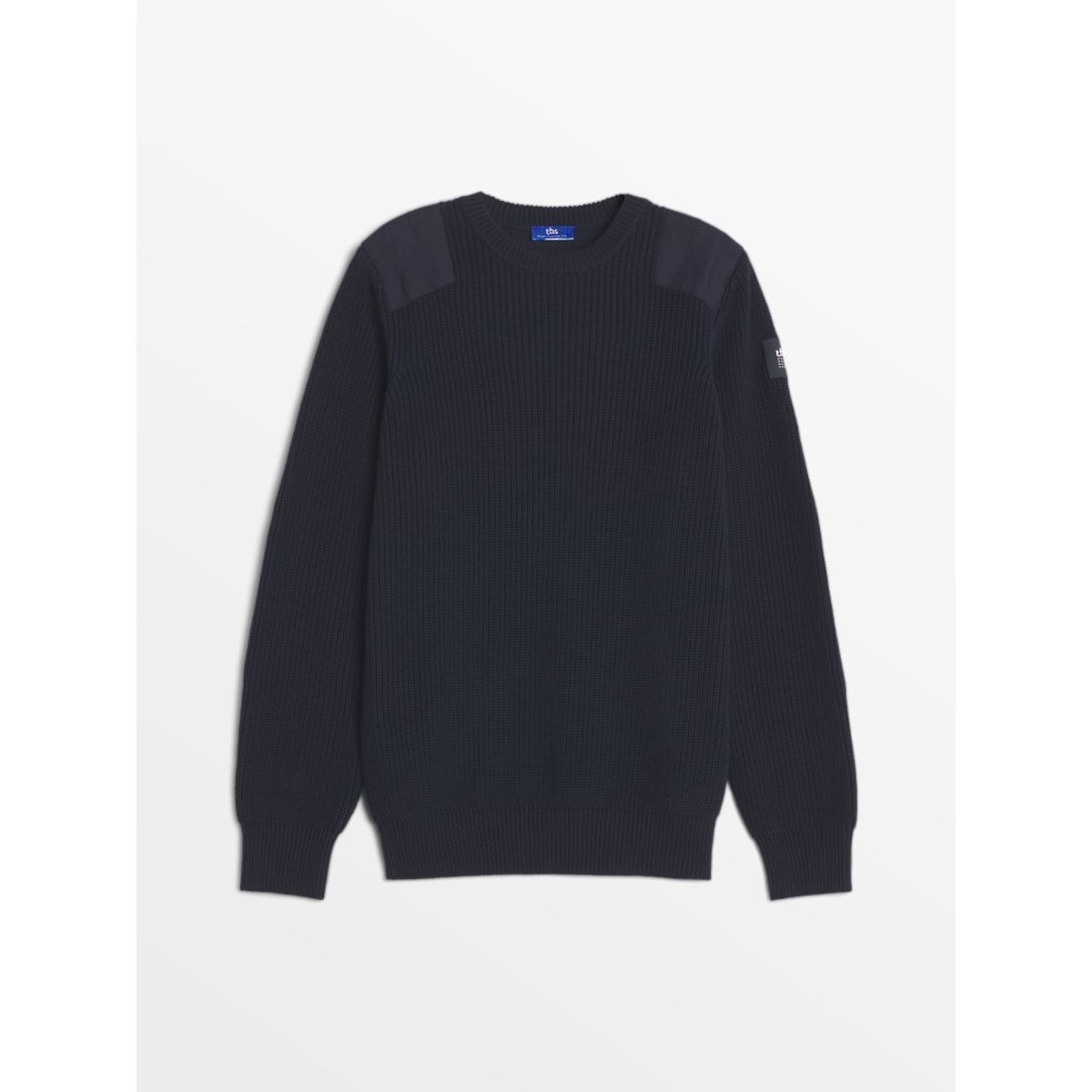 Pull col rond HEBERPUL14032 marine, TBS