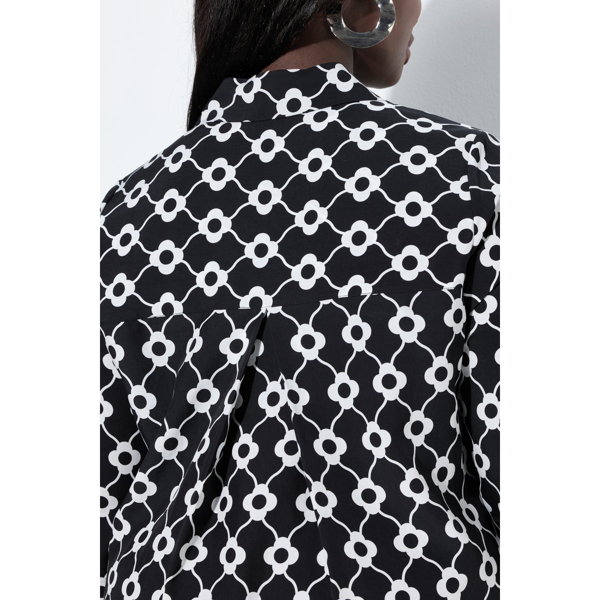 Robe midi en Lyocell imprimé à fleurs noir, ULLA POPKEN