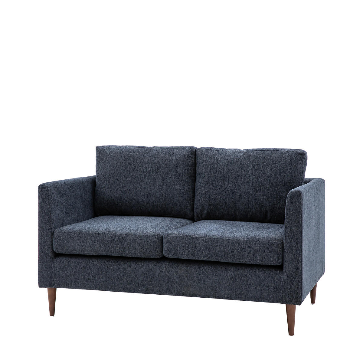 Durants Soft Brushed Nordic 2 Seater Sofa with Dark Wood Legs grey, SO'HOME
