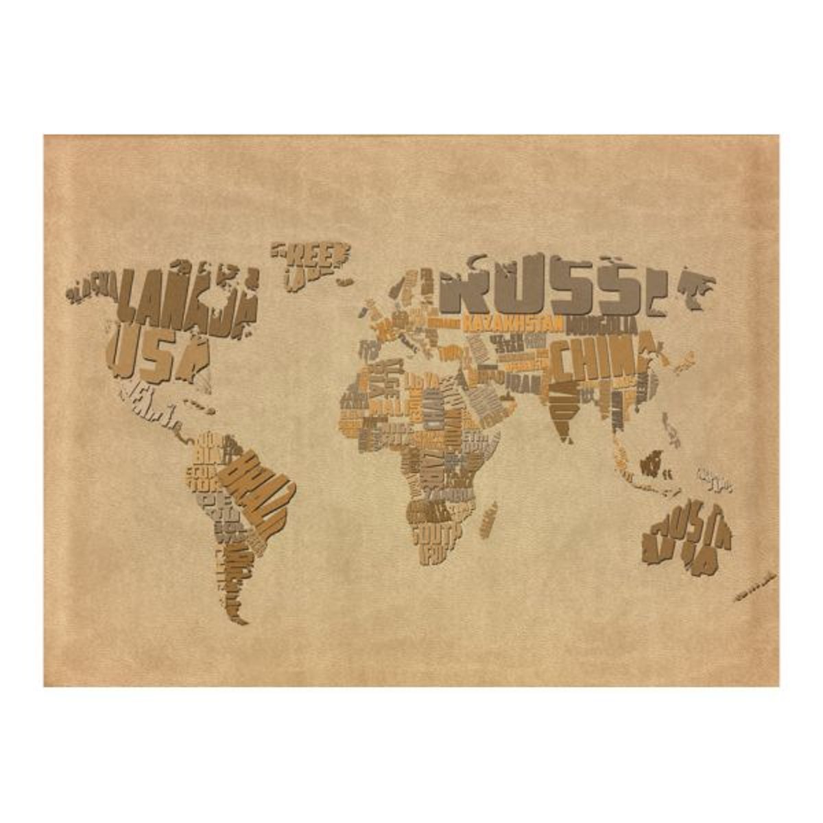 Papier peint intissé panoramique Carte du monde Explorers' map of the World beige, EDEN