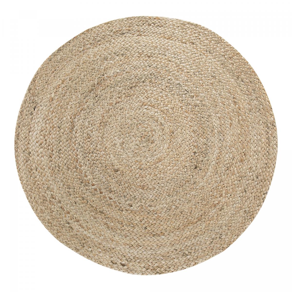 Tapis rond tissé en jute motif uni JUTERON beige, UN AMOUR DE TAPIS