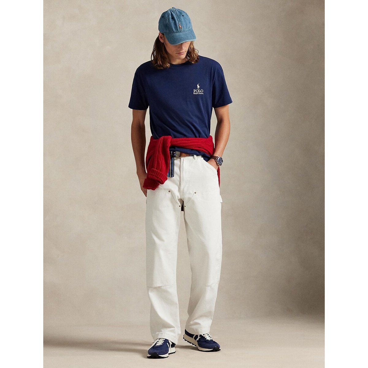 T-shirt Classic Fit à logo en jersey marine, POLO RALPH LAUREN