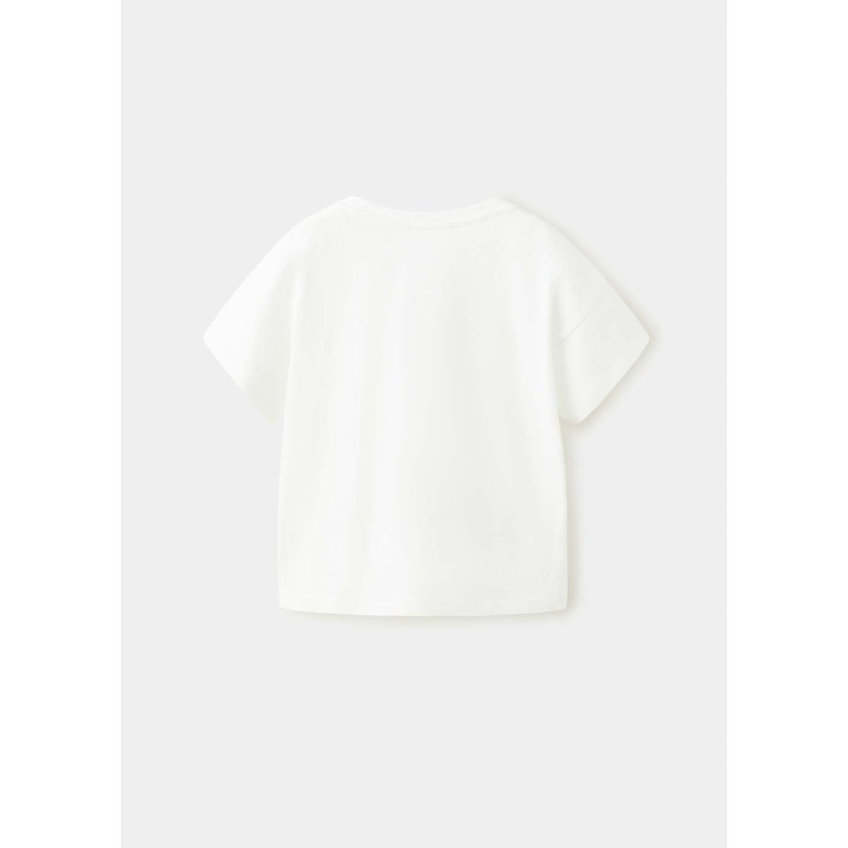T-shirt coton détail brodé blanc cassé, MANGO BABY