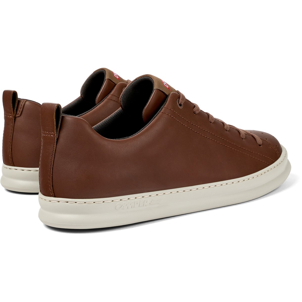 Baskets en cuir marron moyen, CAMPER