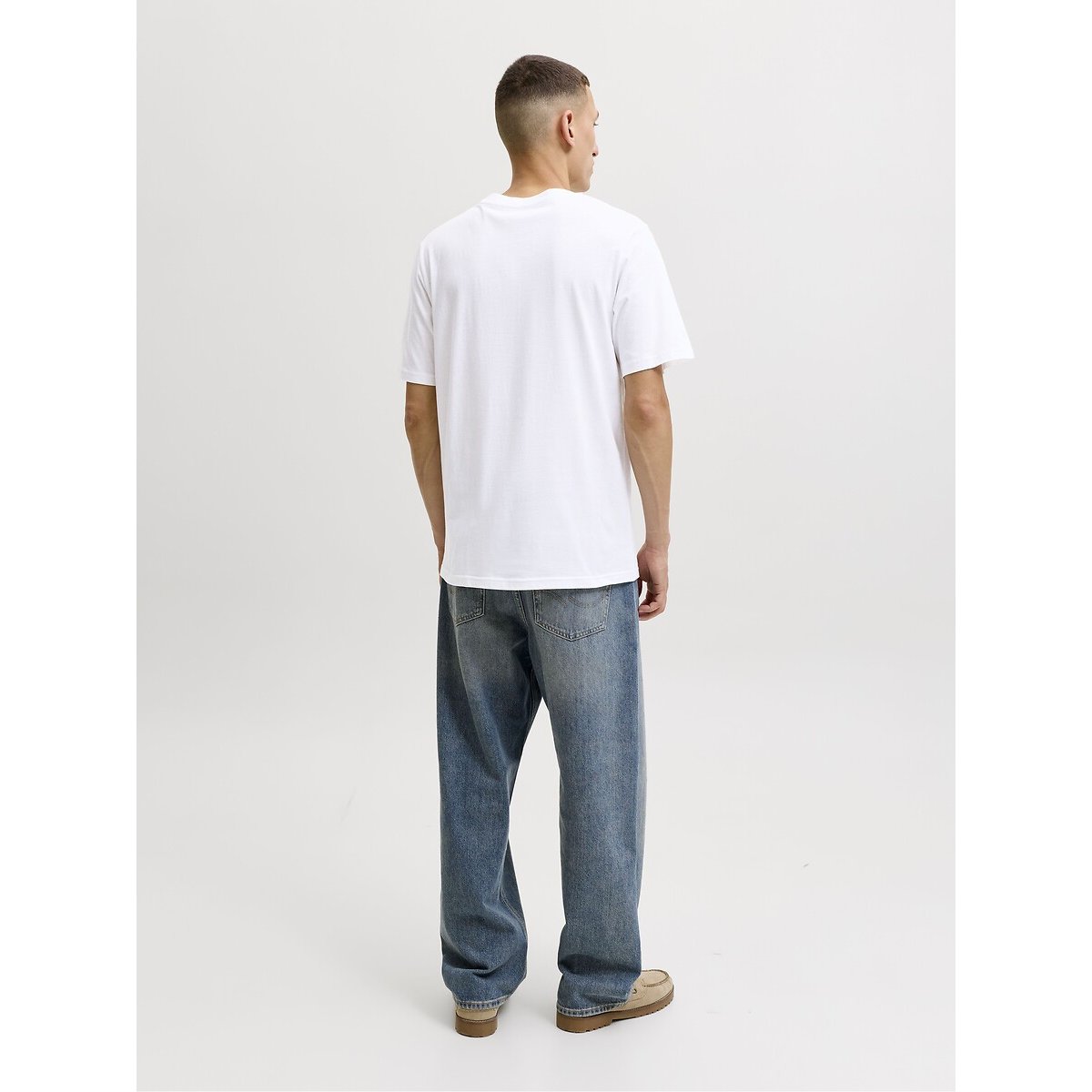 T-shirt de mangas curtas, gola redonda, AERO branco, JACK & JONES
