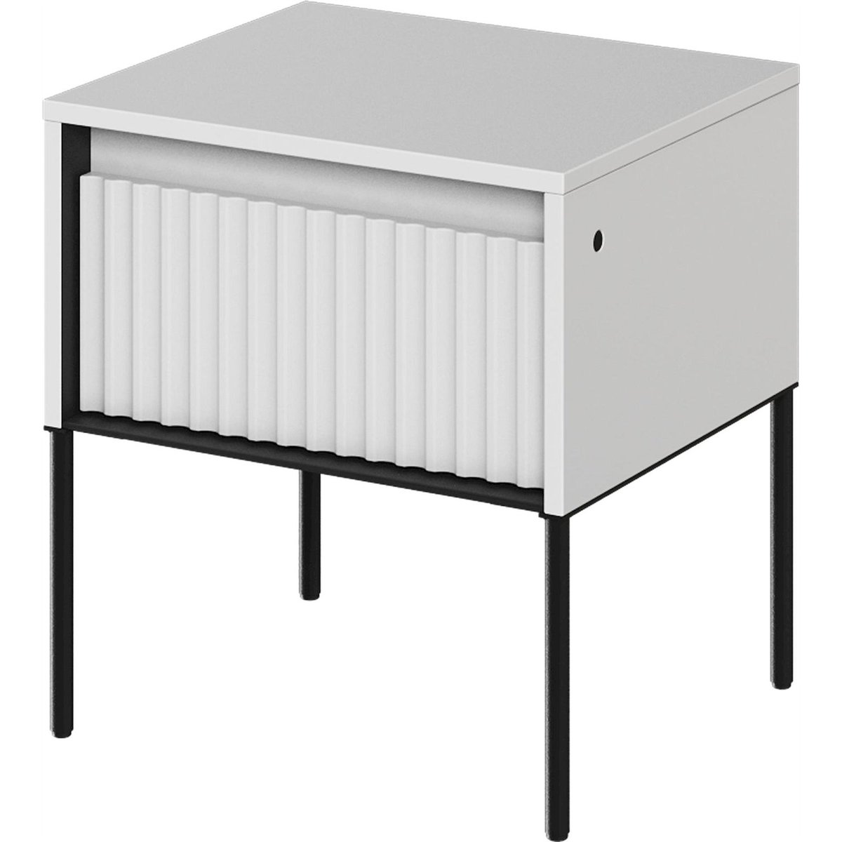 Table de chevet en métal collection TREND blanc, RECOLLECTION