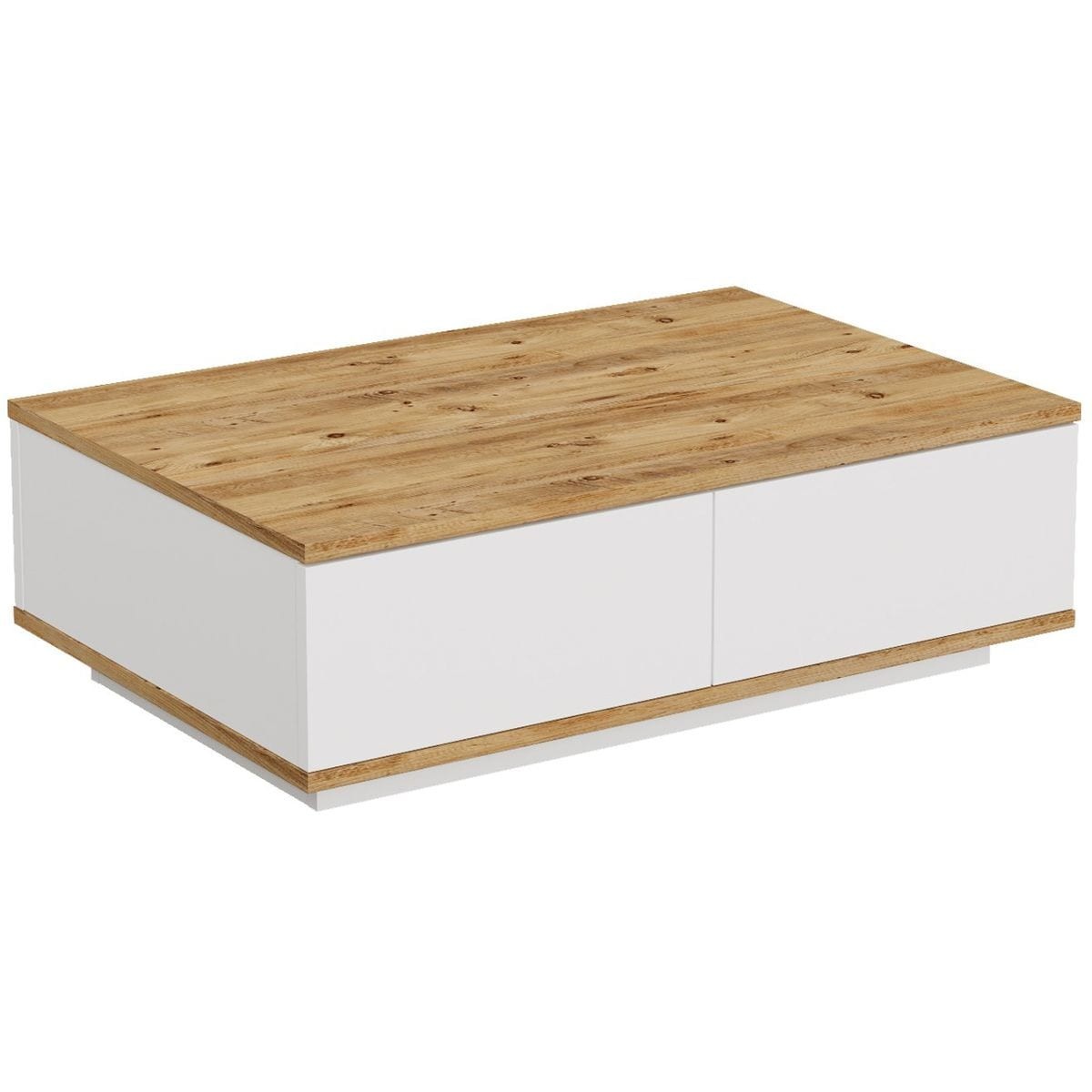 Table basse rectangulaire 4 portes - RAVIA blanc, HOMIFAB