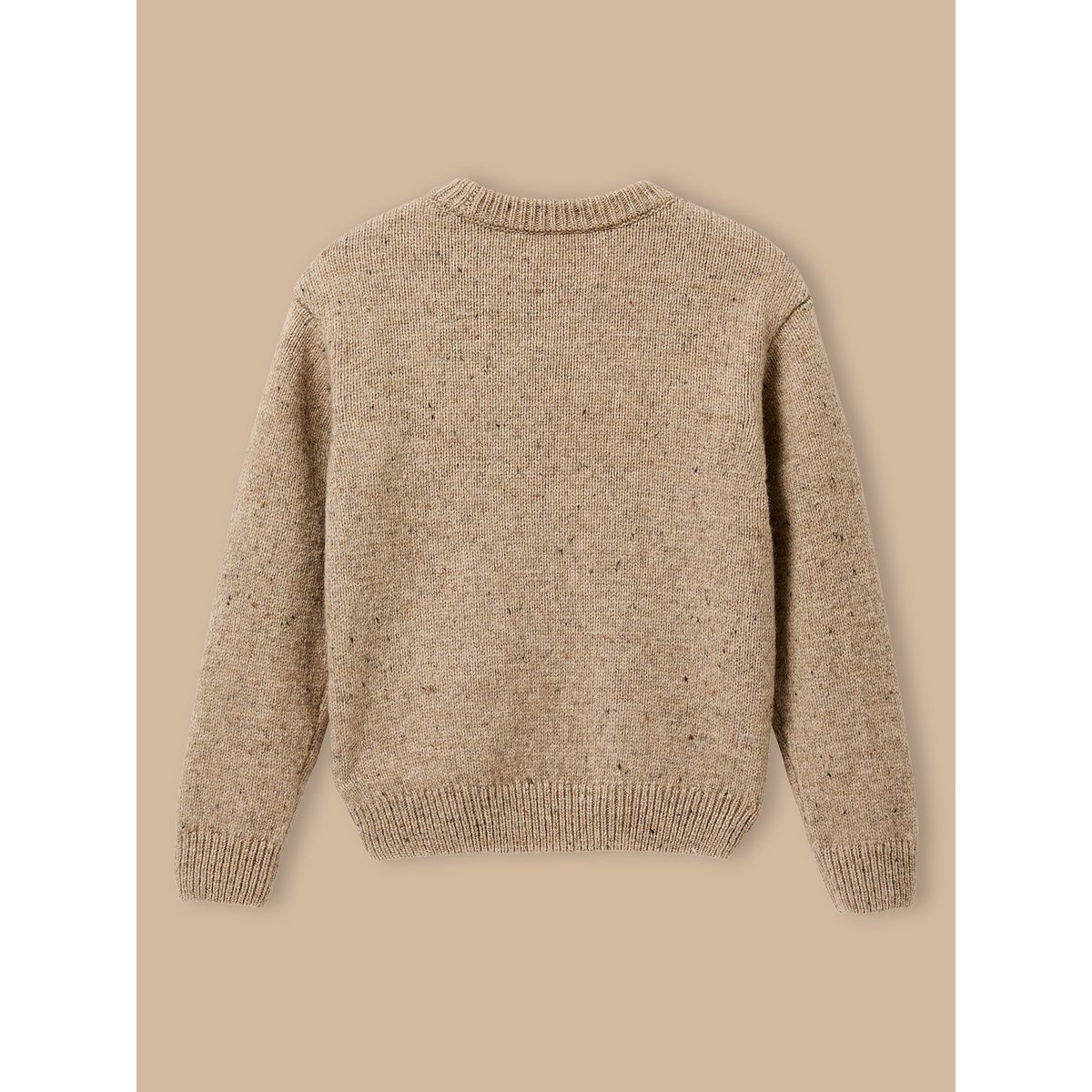Pull jacquard avec laine beige, CYRILLUS