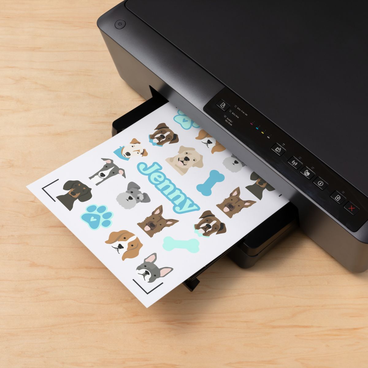 Sticker 6 stickers imperméables et imprimables couleur unique, CRICUT