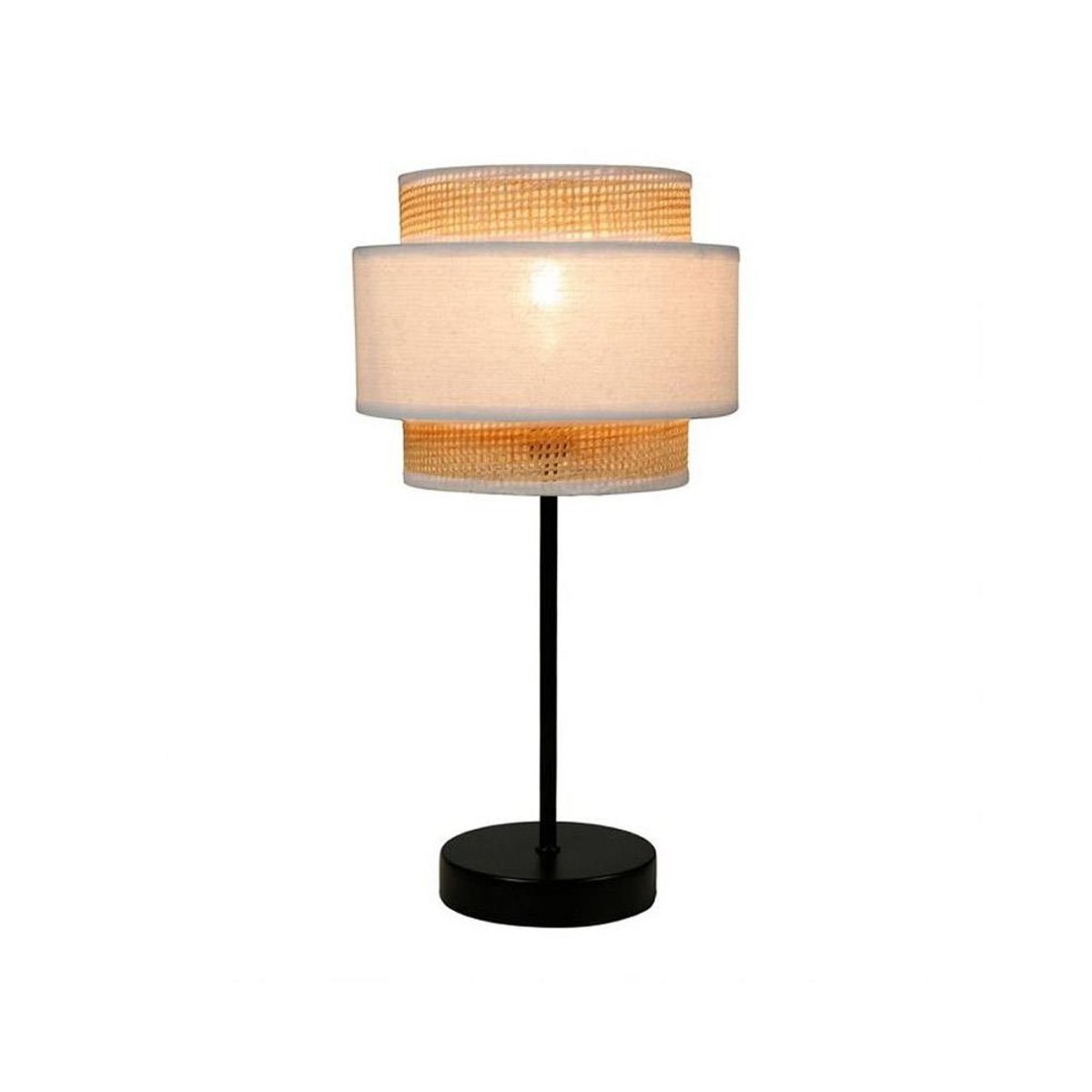Lampe abat-jour papier rotin 3 niveaux blanc blanc, DECORATIE