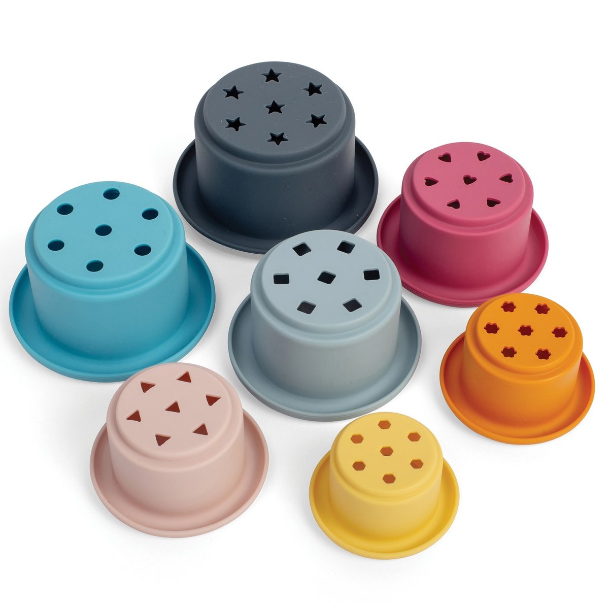 Gobelets de bain empilables bleu, BIGJIGS