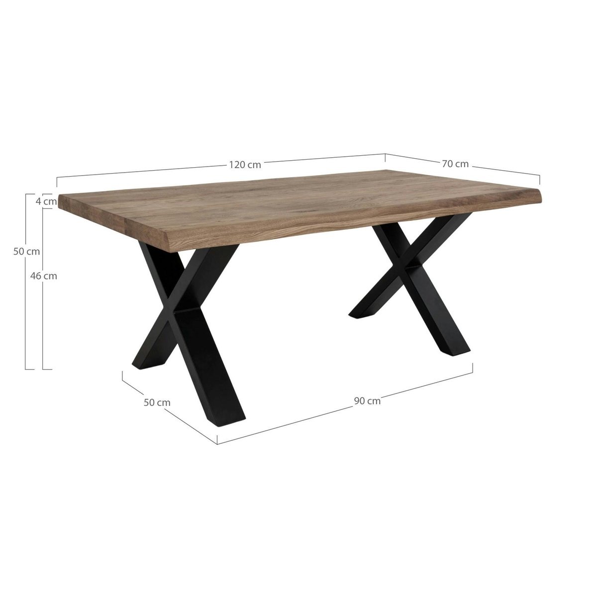 Table basse en chêne bords irréguliers SAVONE chêne brun, PIER IMPORT